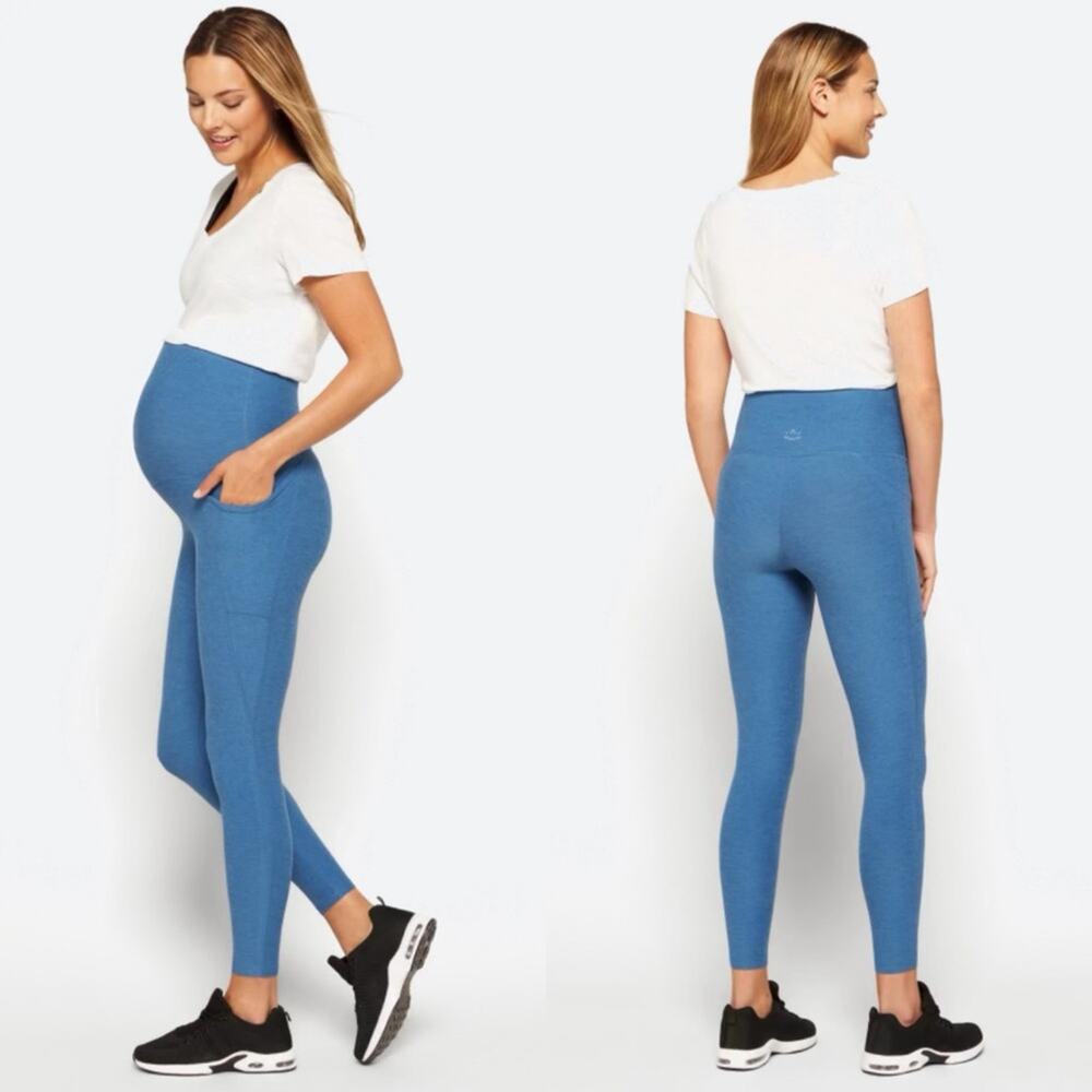 BEYOND THE BUMP Spacedye Love The Bump Maternity Pocket Midi Legging, size L
